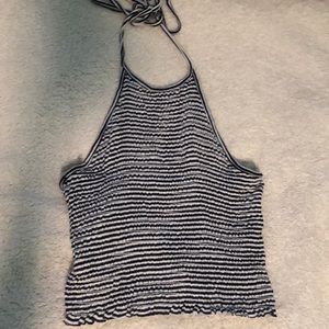 Striped halter crop top